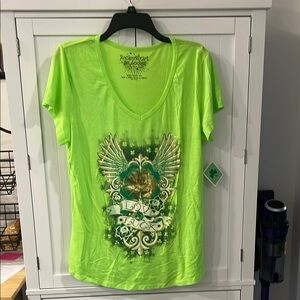 RockinGirl Neon Green Graphic Tee